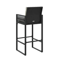 Patio Bar Stools with Cushions 2 pcs Poly Rattan