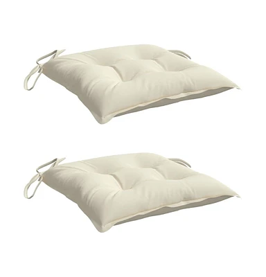 Chair Cushions 2 pcs Cream White 19.7"x19.7"x2.8" Oxford Fabric