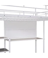 Slickblue Loft Bed with Desk and Whiteboard for Functional and Organized Bedroom Space