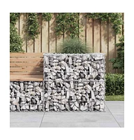 Gabion Basket Silver 27.6"x27.6"x25.6" Galvanized Iron