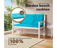 Garden Bench Cushions 2pcs Turquoise 47.2"x19.7"x2.8" Fabric