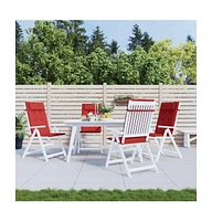 vidaXL Highback Chair Cushions 4 pcs Red Oxford Fabric