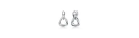 Interlocking V-Shape Dangle Earrings White Gold Plated or 14K