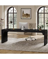 Tribesigns 78.7 Inches Long Computer Desk, Wooden Extra Desk Double Workstation, 2 Person for Home Office, Large Writing Peo