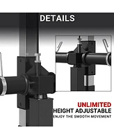 Er Kang Lat Tower, Lat Pull Down and Lat Row Cable Machine with Flip-Up Footplate, High and Low Pulley Station with Ab Crunch Harness, Home Gym Back E