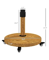 Outsunny Patio Umbrella Base Outdoor Umbrella Base with Wheels,