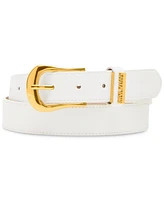 Steve Madden Curvy Topstitch Textured & Sculptural Keeper Glazed Belt Set