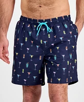 Club Room Men's Cocktail-Print Swim Trunks, Exclusively at Macy's