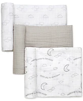 Little Me Baby 3-Pc. Welcome to The World Muslin Blankets Set