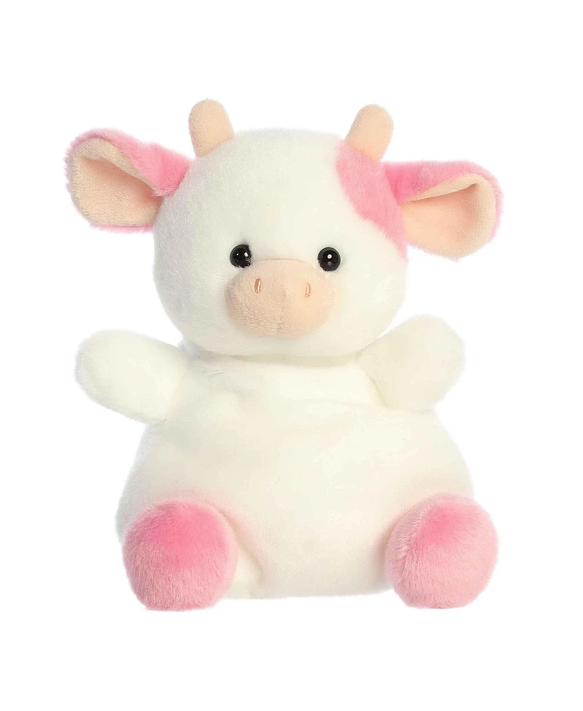 Aurora Small Party Sized Belle Strawberry Cow Palm Pals Adorable Plush Toy Pink 8"