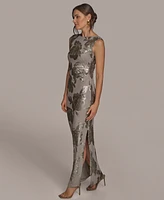 Donna Karan New York Women's Floral-Sequined Gown