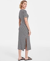 On 34th Women's Striped Tie-Waist Midi Dress, Exclusively at Macy's