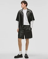 Mode of One Men's Relaxed-Fit Perforated 6-1/2" Faux-Leather Shorts, Exclusively at Macy's