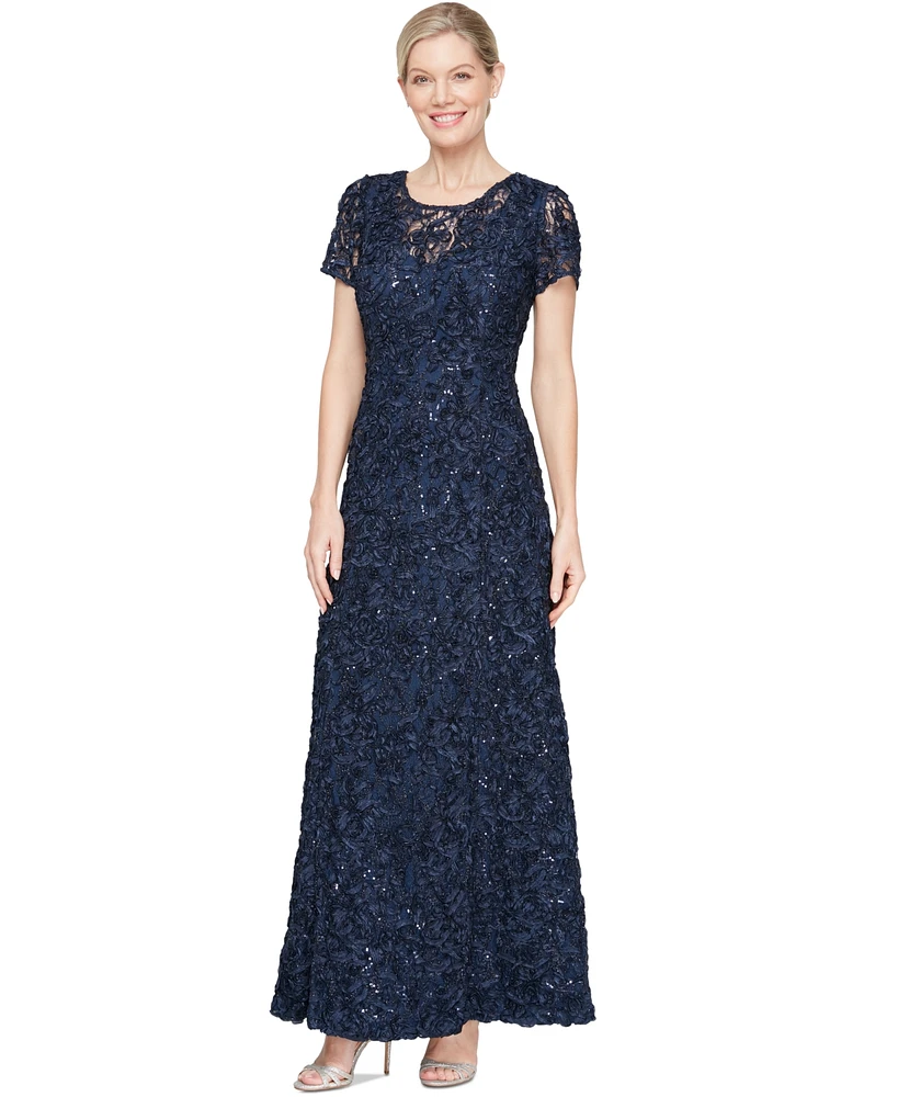 Alex Evenings Women's Soutache Sequinned A-Line Dress