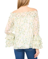 CeCe Women's Ruffle-Cuff Off-the-Shoulder Blouse