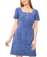 CeCe Women's Button Tweed Mini Dress