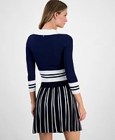 Guess Women's Sydney Contrast-Stripe Polo Sweater