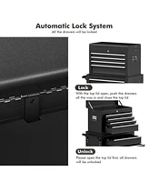 Gymax 2 in 1 Rolling Cabinet Storage Chest Box Garage Toolbox Organizer w/ 6 Drawers