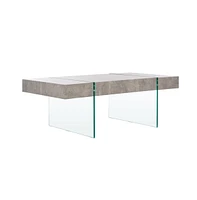 Jacob Rectangular Glass Leg Modern Coffee Table