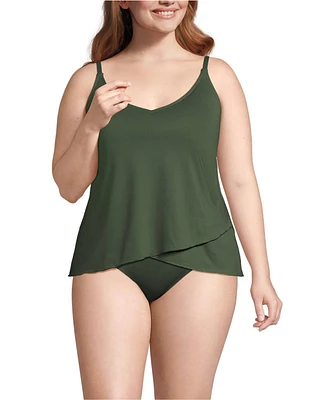 Lands' End Plus Tulip Hem Tankini Top