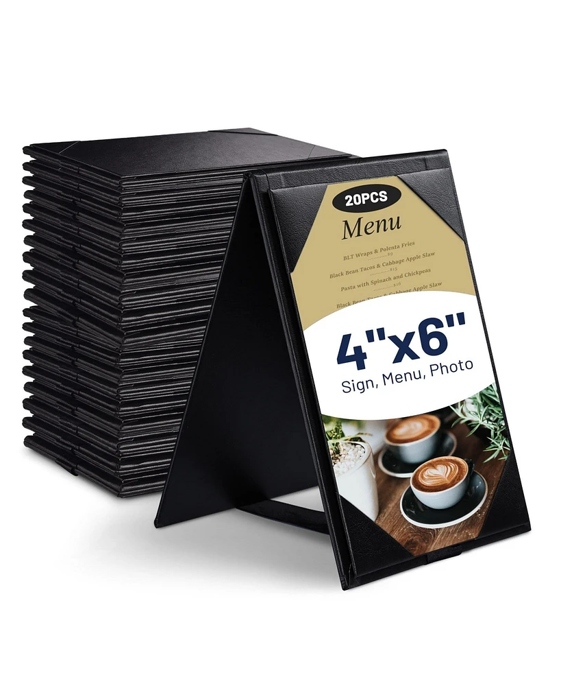 WeChef 20 Pack 4"x6" Double-Sided Menu A-Frame Holder Table Tent Restaurant Cafe
