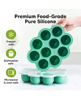 KeaBabies Prep Silicone Baby Food Freezer Tray with Clip-on Lid, 2oz x 10 Molds, Bpa-Free Storage