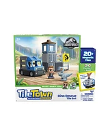 Tile Town Jurassic World Dino Rescue Magnetic Tiles Playset, 22 Piece