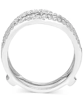 Diamond Crossover Ring Guard Enhancer (1/2 ct. t.w.) in 14k White Gold