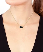 Effy Onyx Fancy Shape Swoop Choker Pendant Necklace in 14k Gold, 14" + 2" extender