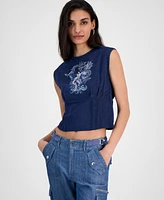 Guess Women's Nautical Or Nice Crewneck Corset Top