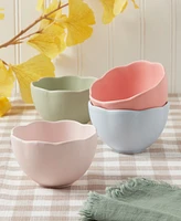 Haven Scalloped Stoneware Tidbit Bowls, Set of 4