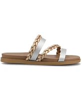 Journee Collection Women's Colette Braided Strappy Open Toe Flat Sandals