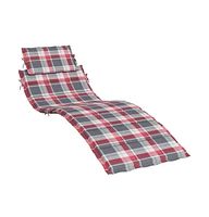 Sun Lounger Cushion Red Check Pattern 73.2"x22.8"x1.6" Oxford Fabric