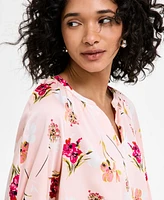 Jones New York Women's Floral-Print 3/4-Sleeve Top