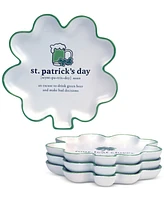 Certified International St. Patrick's Day Shamrock Tidbit Plates, Set of 4