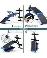 Kuyotq Adjustable Sit Up Bench with Lcd Monitor