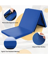 6 x 2 Ft Tri-Fold Gym Mat with Handles and Removable Zippered Cover