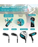 Junior Complete Golf Club Set Right Hand with Rain Hood for Kids