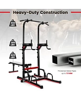 Power Tower Pull Up Bar Stand with Adjustable Heights and Bench