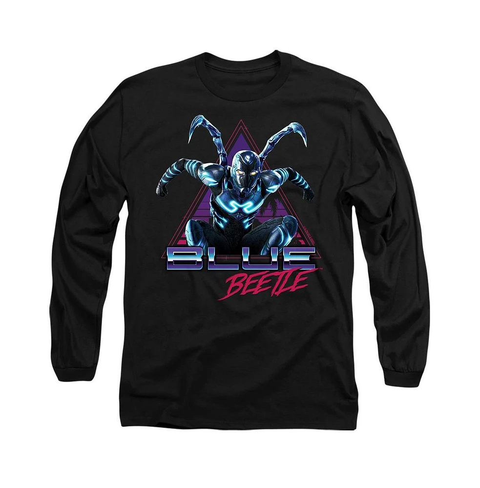 Blue Beetle Big & Tall Leaping Triangle Long Sleeve Adult Tee / T-Shirt