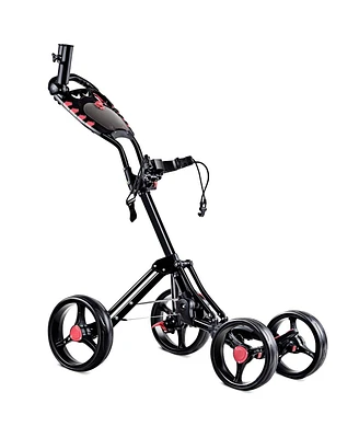 4 Wheels Folding Golf Pull Push Cart Trolley