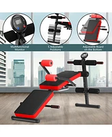 Kuyotq Multi-Functional Foldable Weight Bench Adjustable Sit-up Board with Monitor