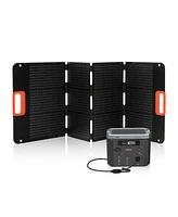 Mondawe Black Portable Power Station 296Wh 14.8V 20.0Ah）with 100W Solar Panels