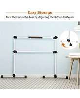 4 Ft Portable Freestanding Stable Construction Pilates Ballet Barre with Double Dance Bar
