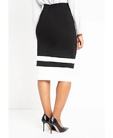 Eloquii Plus Colorblock Column Skirt