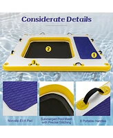 8 ft x 8 ft Inflatable Dock Platform with Mesh Swim Lounge