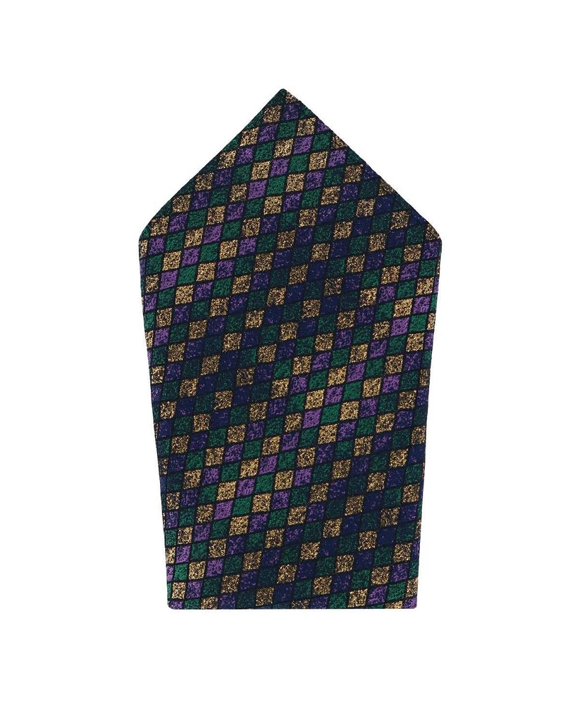 Trafalgar Men's Carnival Diamond Multi-Colored Novelty Silk Pocket Square