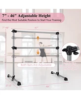 4 Feet Portable Double Freestanding Ballet Barre Dancing Stretching Black