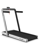 4.75HP 2 In 1 Folding Walking Pad Treadmill with Remote App Control