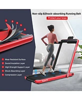 2.25 Hp 2-in-1 Folding Walking Pad Treadmill with Dual Display and App Control